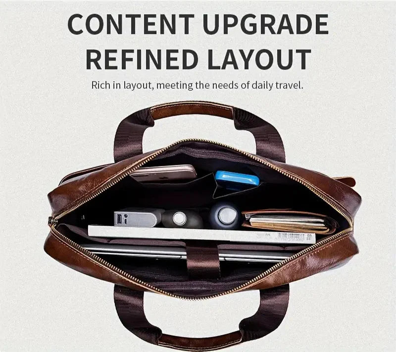 Leather Briefcase Crossbody Bag | CHICAGO