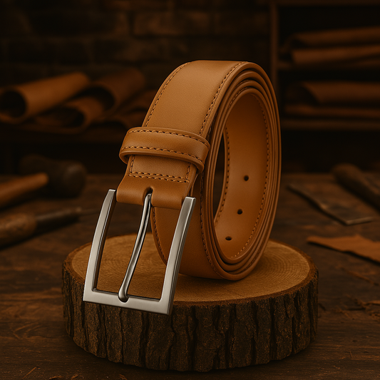 Elliot Leather Belt Classic White Wild Brown
