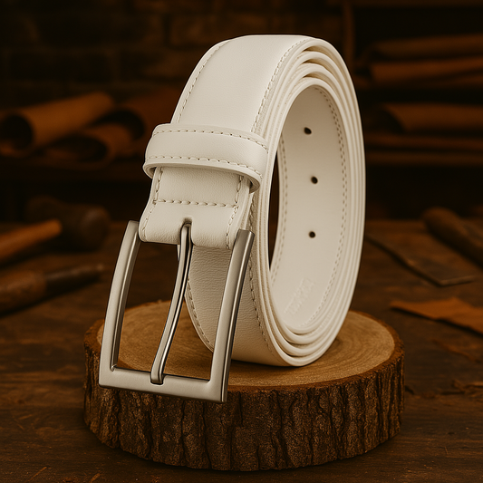 Elliot Leather Belt Classic White