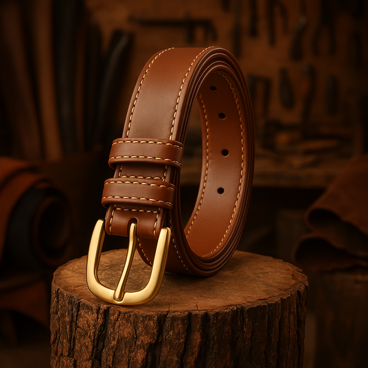 Elliot Ladies Leather Belt Elegant & Narrow | Brown